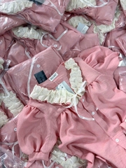 ☘️SET496- Set cộc đũi tằm viền ren màu hồng