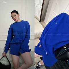 Set725- Set nỉ haida dài tay xanh coban phối quần short