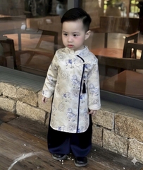 BT802-Bộ áo dài Thanh Mã cho bé tặng kèm ngọc bội