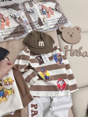 CB392-Combo 2 bộ thun dài tay thu đông Paw Patrol  bé trai nâu trắng