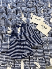 Set1056- Set áo thun kẻ đen dài phối quần cộc