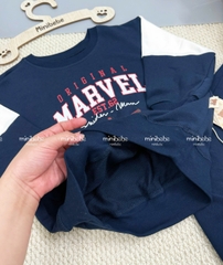 bt778- Bộ nỉ bông màu than phối Marvel in nhện