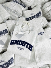 Set809 Bộ mặc nhà áo nỉ màu xám phối quần bo ống