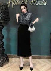 ☘️A161- ÁO SƠ MI GU KẺ NƠ 2 LỚP 2 MÀU☘️