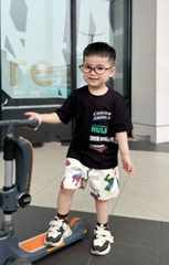 BT274-Bộ khủng lồ xanh HUK đen trắng bé trai in cao cấp