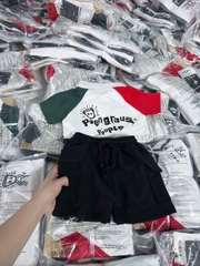 BT305-Bộ áo polo phối tay mix quần jeans bé trai chất mềm