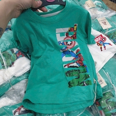 BT162-Bộ cotton xược MARVEL xanh lá mix kèm quần nỉ cua trắng