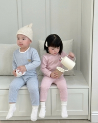 BT657- Bộ áo thun dài tay kẻ ngang trẻ em 4 màu