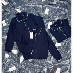 A444- Áo len xanh viền trắng nhà máy full tem