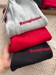 cb414- Combo 3 quần nỉ bông thêu chữ đỏ- ghi-be