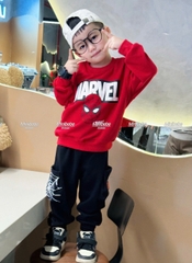 Bt706- Bộ nỉ cua mềm MARVEL áo đỏ quần đen