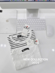 CB209-Set 2 áo thun côc tay trắng đen ZR