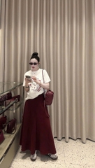 ☘️SET484-SET BỘ CV ĐỎ mix áp coton trắng in rông