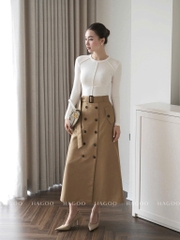 SET340- SET CV MIDI ĐAI ÁO ZIP CO GIÃN  TKẾ ☘️