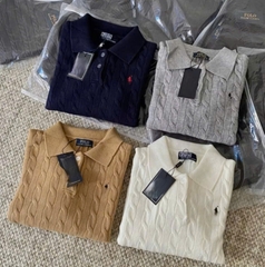 A462-Áo len thừng cổ bẻ 4 màu hàng nhà máy đủ tem mác