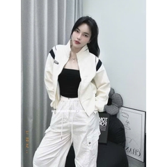 A126- Áo bomber nữ cổ cao 3 màu vải nỉ da cá