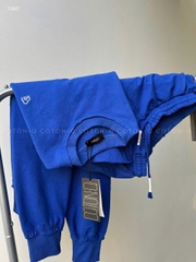 Set725- Set nỉ haida dài tay xanh coban phối quần short