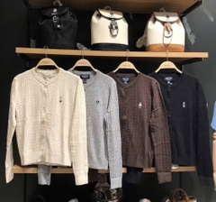 A456-Áo len cadigan vặn thừng thêu gấu 5 màu hàng nhà máy đủ tem mác
