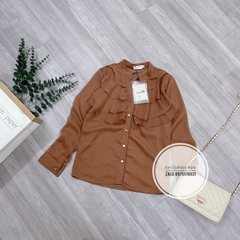 Áo sơ mi bèo trước màu nâu tây 2 lớp