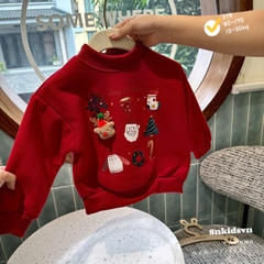 Bt755- Áo nỉ noel đính thì nổi chất nỉ hai da loại đẹp