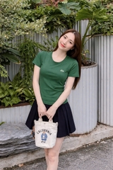 A567-Áo thun ôm body thêu ngực 3 màu hàng nhà máy đủ tem