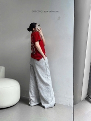 A505-Áo thun đỏ suông viền cổ Rich 88
