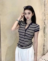 A701- Adp len kẻ ngang nhỏ cúc trước mỏng xịn