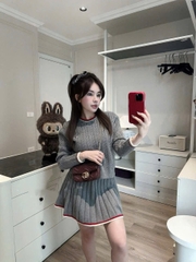 Set765- Set len dài tay 3 màu CV xếp ly hàng Quảng Châu