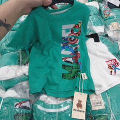 BT162-Bộ cotton xược MARVEL xanh lá mix kèm quần nỉ cua trắng