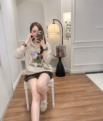A763-Áo thun cotton có mũ dài tay