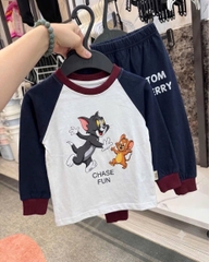 bT1051- Combo 2 bộ cotton Minibebe Tom-Jerry than kẻ