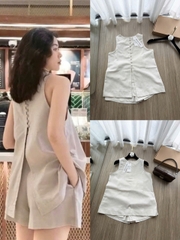 SET952-SET LIEN màu be cúc lưng dáng cộc