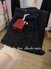 QUAN105-Quần jean ống rộng We màu xanh đậm túi trước