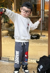 Bt757- Bộ Super hero áo trắng quần chì chất nủ cua bé trai