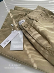 Quan63-quan jeans suông màu nâu cạp khoá ống 40 dài 101-103cm