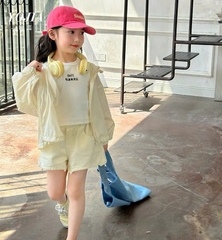 Aokid021- Áo gió nhăn 1 lớp trẻ em màu pastel