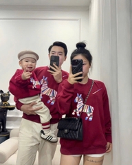 A454-Áo nỉ đỏ gia đình Tết con ngựa