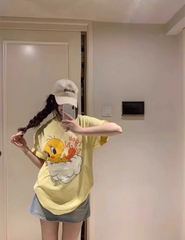 A499-Áo thun suông vịt vàng