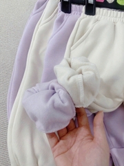 CB191 (9-26kg)-Set 2 quần nỉ bông thu đông tím bé gái