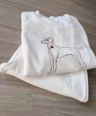 SET747- SET áo nỉ dài tay phối quần suông tặng kèm khăn rời