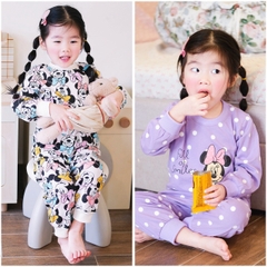 CB141- Combo 2 bộ MICKEY TÍM BI ccotton 4 chiều bé gái VNXK