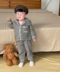 BT611- Bộ Pijjama xô đũi viền dài tay trẻ em màu sạch