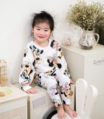 BN155-(8-26kg)- Bộ nỉ thu đông bé gái Mickey Hồng VNXK