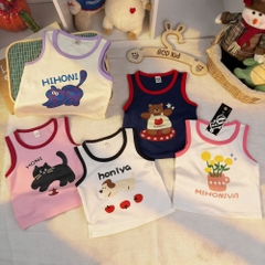 BT892- COMBO 5 áo ba lỗ bé gái chất cotton mát size 8-26kg