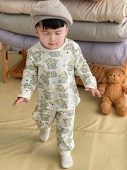 CB385- Combo 2 bộ thun dài tay bé trai xanh be