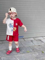 bt556- Bộ Tôm phối đỏ trắng chất coton