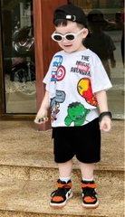 ✌🏻✌🏻BT490- Bộ Áo cotton CỨU HỘ mix quần cua màu đen