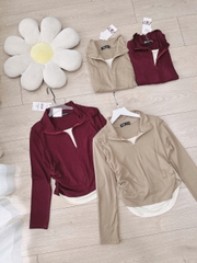 A141- Áo thun nữ nhún eo 2 bên 2 lớp