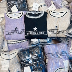 Set333- Set áo len lông thỏ cộc phối quần suông dài