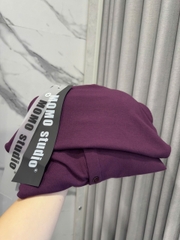 A369-Set áo thun díp 2 dây phối cadigan màu tím